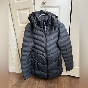 Women black puffy jacket XS longer fit